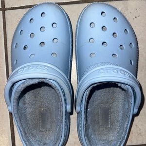 Crocs Women's Classic Lined Shoes, Size 8, Blue Calcite